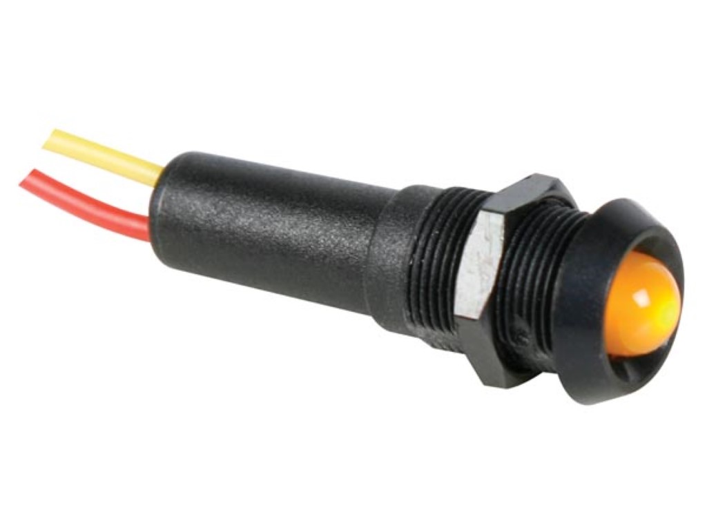 Желтый LED-индикатор, 5V - черный корпус
