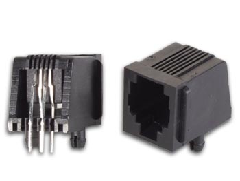 RJ12 6P4C для монтажа на плату, боковой вход