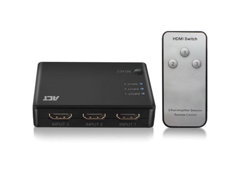 4K HDMI переключатель на 3 порта, отображение 3 HDMI источников на одном мониторе