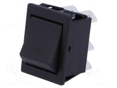 ROCKER; DPDT; Pos: 2; ON-(ON); 16A/250VAC; black; none; Body: black