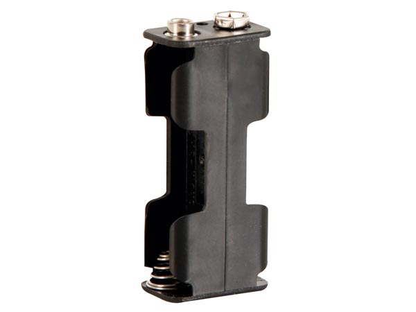 BATTERY HOLDER FOR 2 x AA-CELL (WITH SNAP TERMINALS)