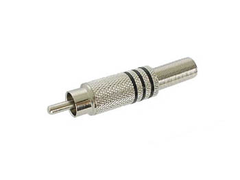 RCA PLUG MALE - NICKEL - BLACK