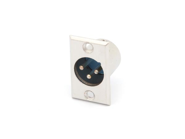 3P MALE XLR PLUG - NICKEL - CHASSIS