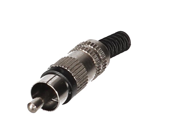 MALE RCA PLUG - NICKEL - BLACK