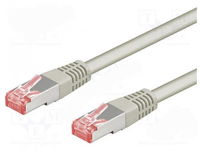 Patch cord; S/FTP; 6; stranded; Cu; LSZH; grey; 1m; halogen free