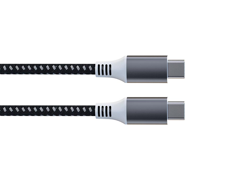 USB cable - USB 2.0 C to C 60W, 480Mbps, magnetic, nickel plated, cotton braided cable - 1 meter