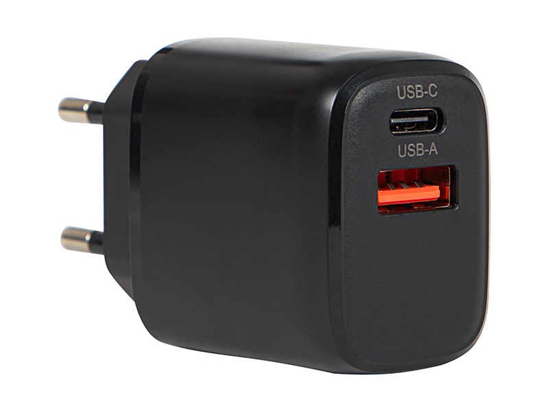 Wall charger USB socket + USB-C QC 20W