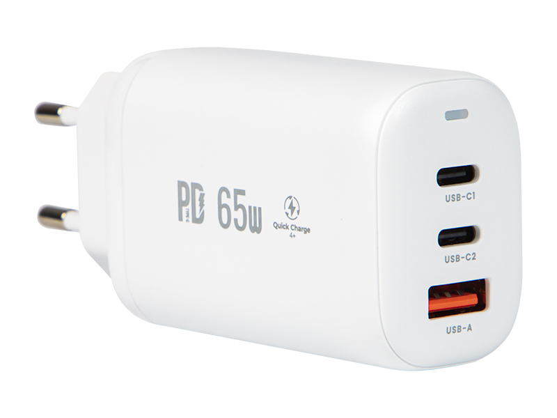 Wall charger USB + 2xUSB-C socket 65W