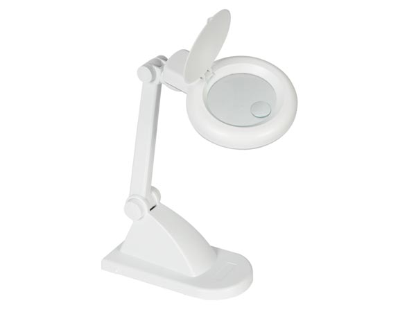 Suurendusklaasiga laualamp 3 + 12 dioptrit - 12W - valge