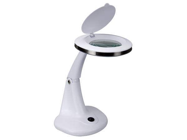Suurendusklaasiga LED laualamp 3 + 12 dioptrit - 6 W - 30 LEDS - valge