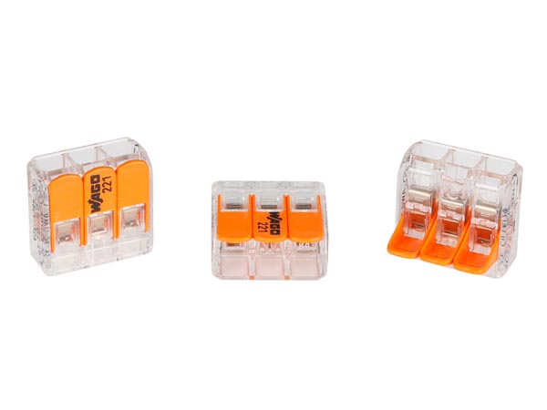 WAGO - compact splicing connector for 3 x 0.2 - 4 mm² for all types of conductors