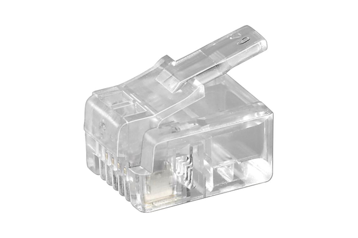 RJ11 Modular Plug for Flat Cables, 4-Pin