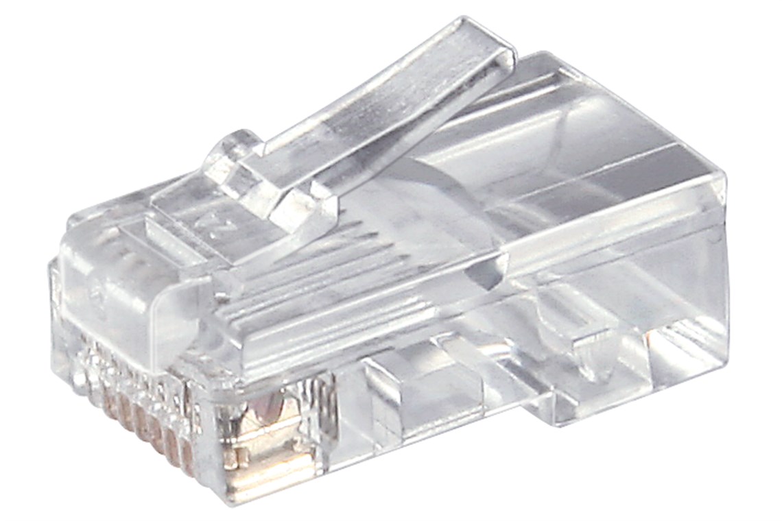 RJ45 Modular Plug for Round Cables, 8-Pin