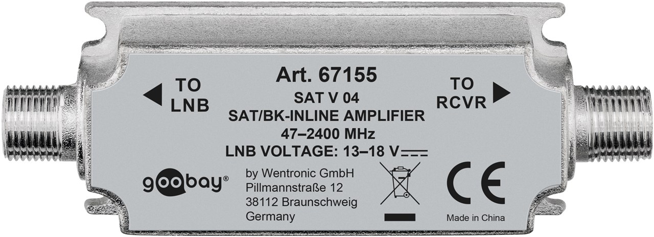 SAT/BK Inline Amplifier 47 MHz - 2400 MHz